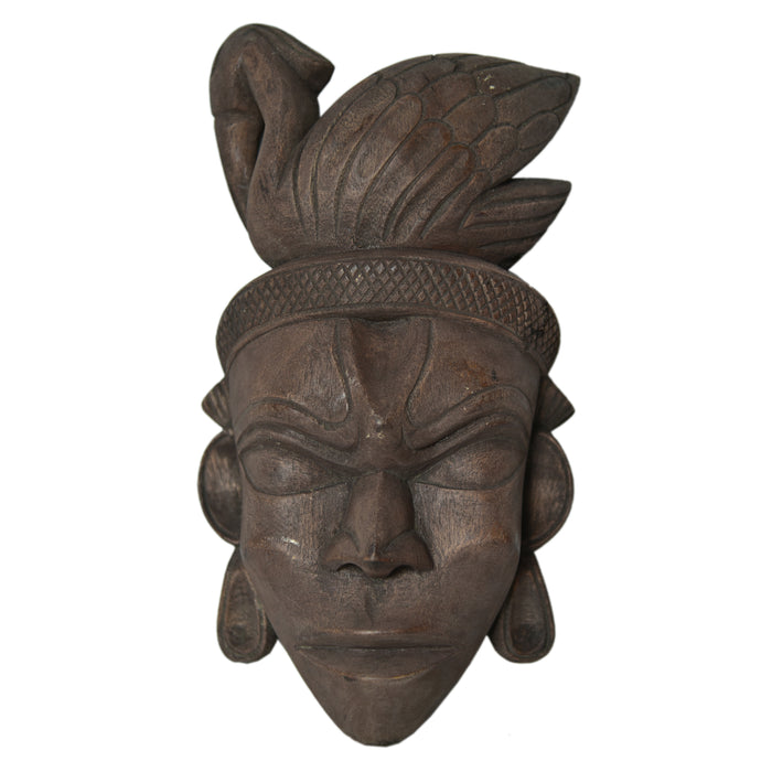 Tribal with Swan Crown Wooden Gambhira Wall Hanging