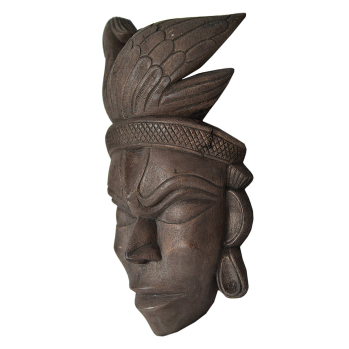 Tribal with Swan Crown Wooden Gambhira Wall Hanging