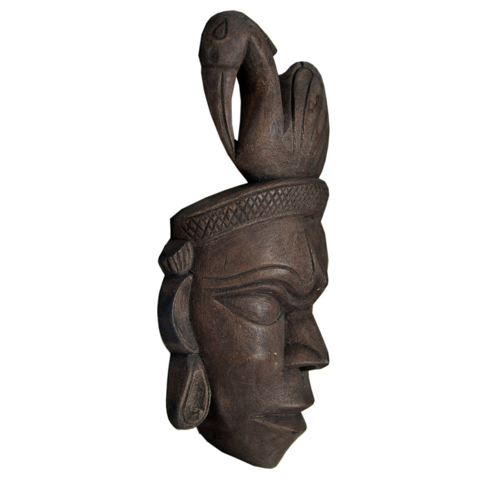 Tribal with Swan Crown Wooden Gambhira Wall Hanging