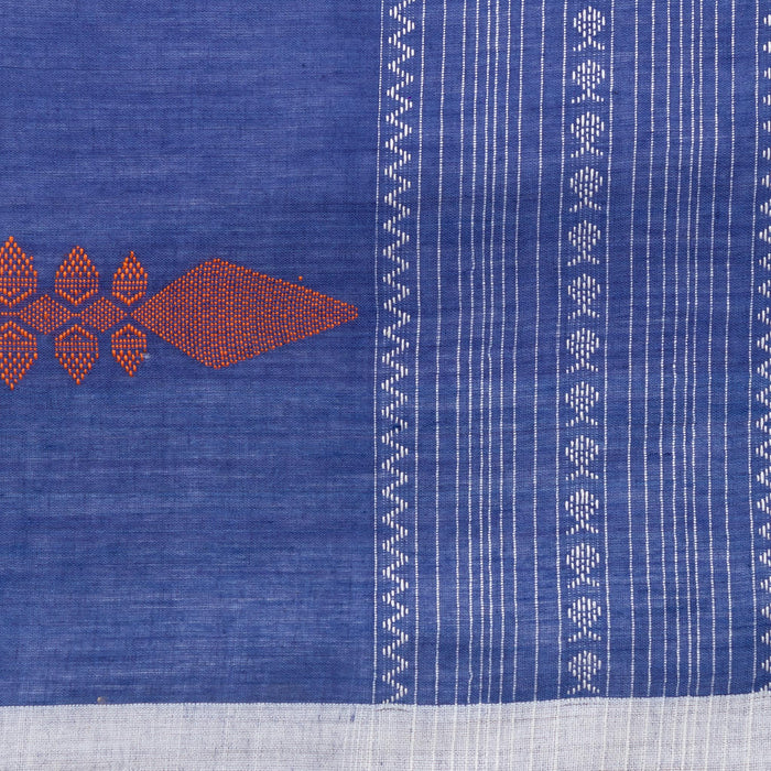 True Blue, Pure Cotton, ‘Phulia Saree’ in Indigo Blue