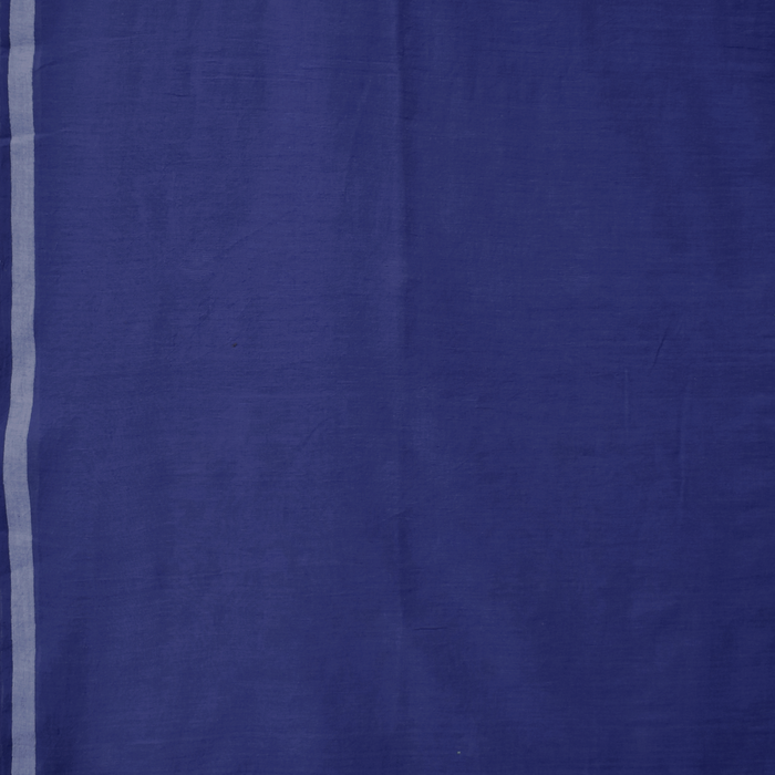Blue Jamdani Cotton Saree with White Motifs