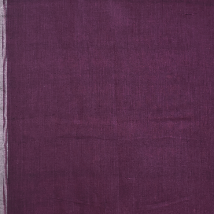Purple Jamdani Cotton Saree with White Motifs