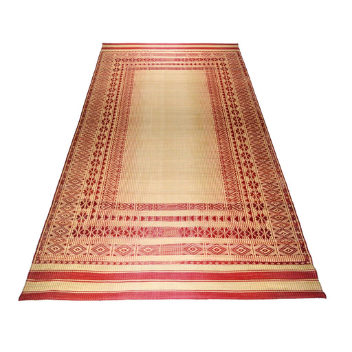 Madur Kathi Handloom Table mat with Runner - Red with white border -  ArtisanSoul