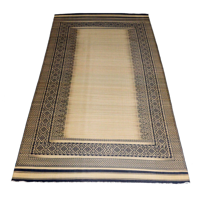 Black and Beige Masland Mat Handwoven with Finest Madurkathi Reed — TVAMI
