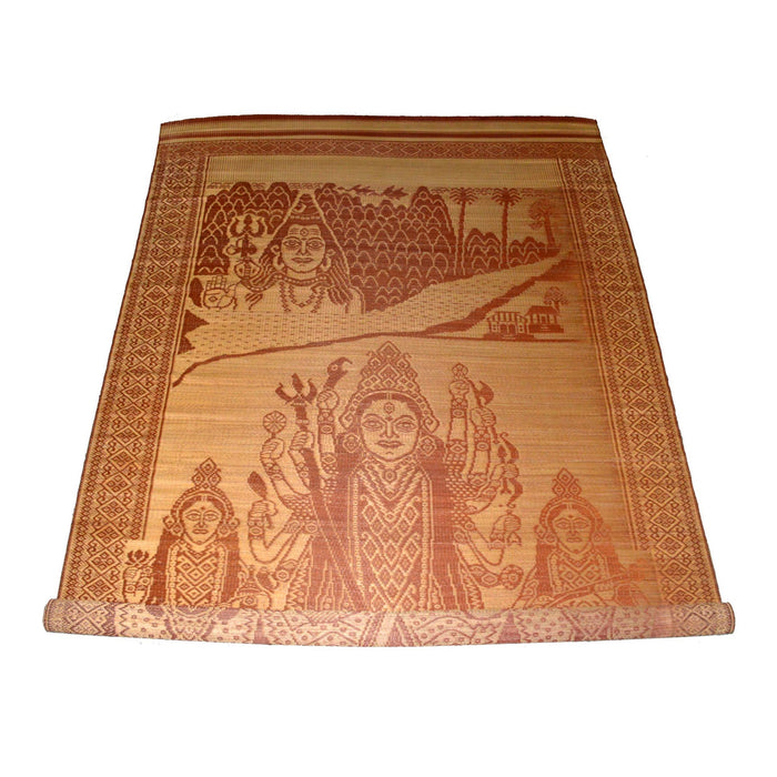 mat, premium mat, natural fibre, madurkathi, masland mat, handmade mat, wall hanging, Goddess Durga, Home decor, Home accent, Floor Coverings, Madurkathi Masland, GI Tag, Crafts of Bengal
