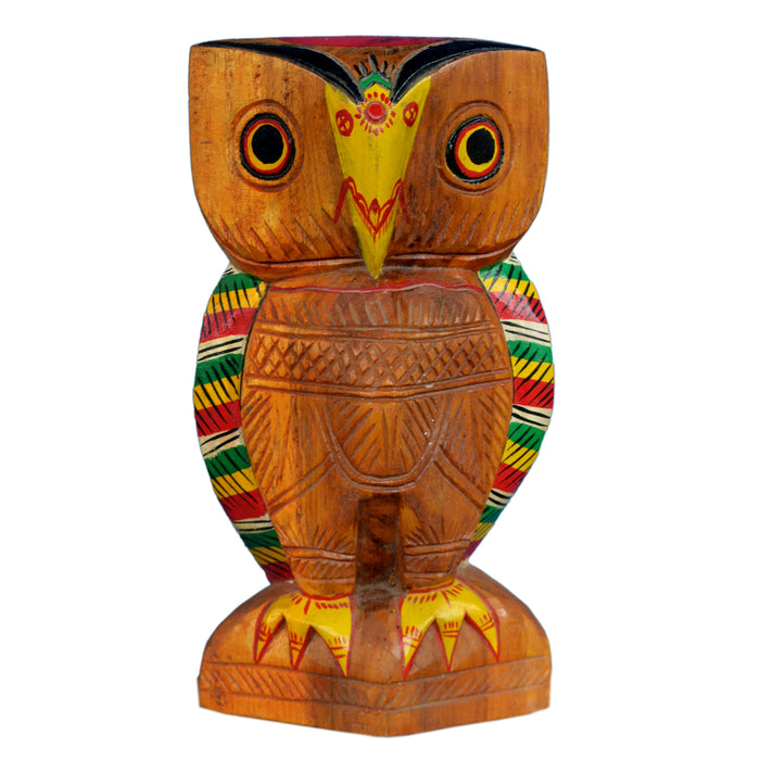 Nutangram Wooden Owl with Intricate Detailing