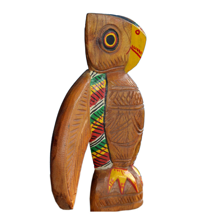 Nutangram Winged Wooden Owl with Intricate Detailing