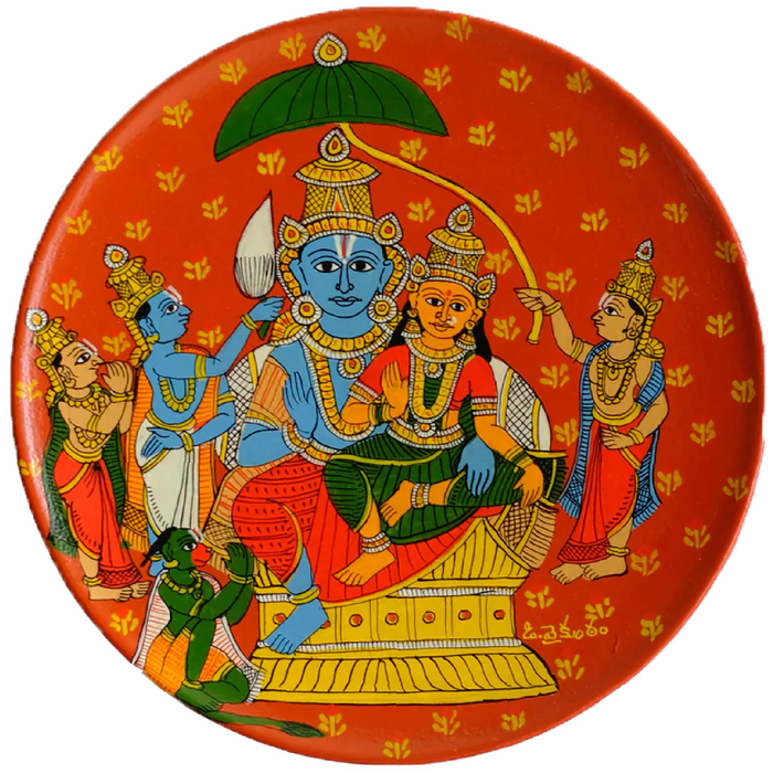 Cheriyal Wall Plate of Ram and Sita