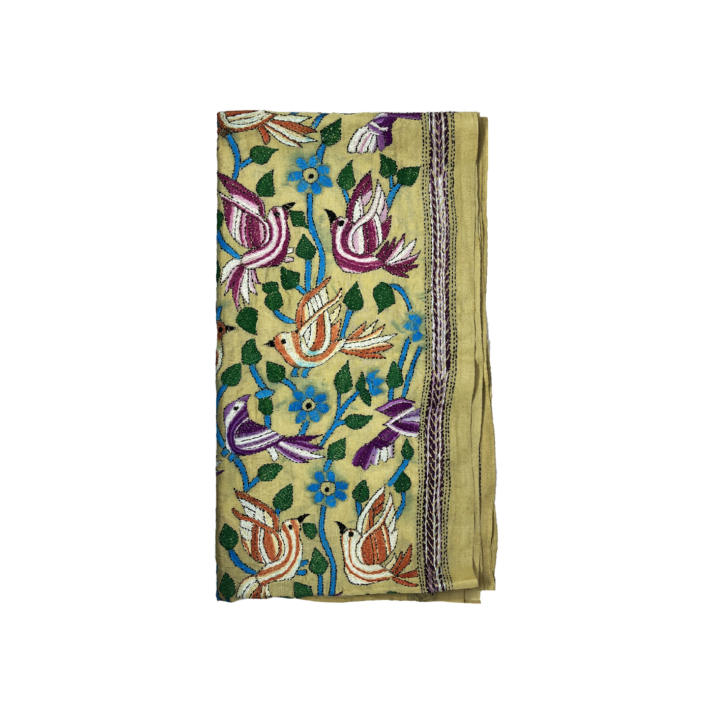 Kantha Stitch Dupatta with Floral motifs — TVAMI